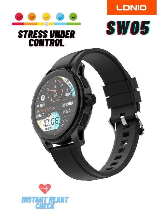 LDNIO Smartwatch with Real-Time Heart Rate & Oxygen Monitoring, Sleeping Health Monitoring, Professional Sports Modes and Intelligent Sleep Tracking in Premium Zinc Alloy Waterproof Design - Image 1